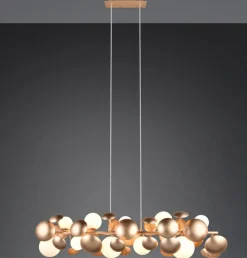 Lampadari Cucina-Selezionato da Mazzolaluce Lampadario per tavolo cucina moderna oro sfere vetro bianco