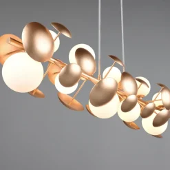 Lampadari Cucina-Selezionato da Mazzolaluce Lampadario per tavolo cucina moderna oro sfere vetro bianco