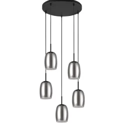 Lampadari Cucina-Selezionato da Mazzolaluce Lampadario per tavolo cucina in vetro 5 luci