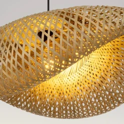 Lampadari Cucina-Selezionato da Mazzolaluce Lampadario per tavolo cucina in rattan bambu 62 cm