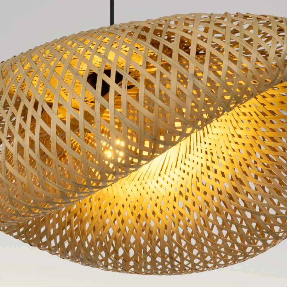 Lampadari Cucina-Selezionato da Mazzolaluce Lampadario per tavolo cucina in rattan bambu 62 cm