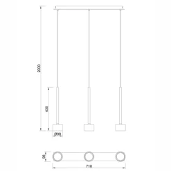 Lampadari Cucina-Selezionato da Mazzolaluce Lampadario per tavolo da cucina nero vetri trasparenti