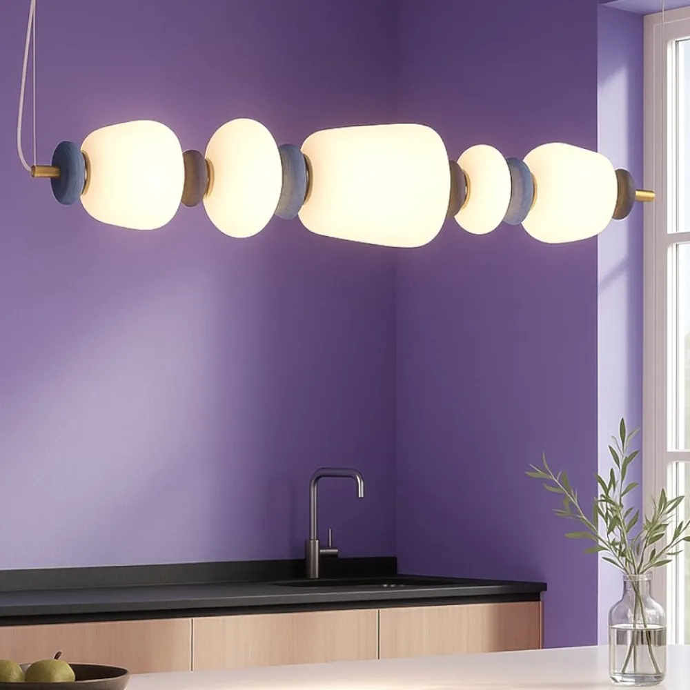 Lampadari Cucina-Selezionato da Mazzolaluce Lampadario per tavolo da cucina moderna vetro porcellana led 3000k