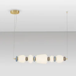 Lampadari Cucina-Selezionato da Mazzolaluce Lampadario per tavolo da cucina moderna vetro porcellana led 3000k