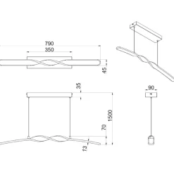 Lampadari Cucina-Selezionato da Mazzolaluce Lampadario per tavolo da cucina sabbia led 18w 3000k