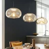 Lampadari Cucina-Fabas Luce Lampadario per tavolo da cucina vetri cognac brena