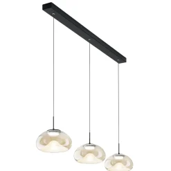 Lampadari Cucina-Fabas Luce Lampadario per tavolo da cucina vetri cognac brena