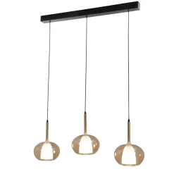 Lampadari Cucina-Fabas Luce Lampadario per tavolo da cucina sfere ambra edolo