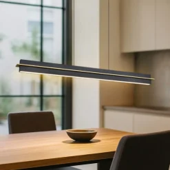 Lampadari Cucina-Selezionato da Mazzolaluce Lampadario per tavolo da cucina nero led da 2700k a 5000k dimmerabile