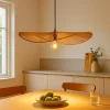 Lampadari Cucina-Selezionato da Mazzolaluce Lampadario per tavolo da cucina in rattan e corda di carta