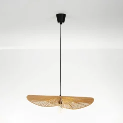 Lampadari Cucina-Selezionato da Mazzolaluce Lampadario per tavolo da cucina in rattan e corda di carta