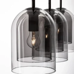 Lampadari Cucina-Selezionato da Mazzolaluce Lampadario per tavolo da cucina 3 vetri fume pendenti