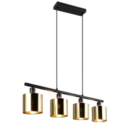 Lampadari Cucina-Selezionato da Mazzolaluce Lampadario per tavolo da cucina oro 4 diffusore in vetro