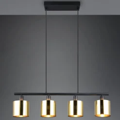 Lampadari Cucina-Selezionato da Mazzolaluce Lampadario per tavolo da cucina oro 4 diffusore in vetro
