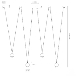 Lampadari Cucina-Vivida International Lampadario per tavolo da pranzo 4 sfere led 3000k bianco vivida shallow
