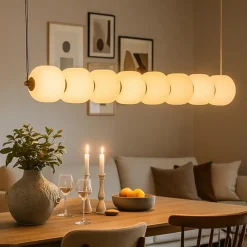 Lampadari Moderni-Selezionato da Mazzolaluce Lampadario per tavolo da pranzo contemporaneo vetro metallo oro led cct