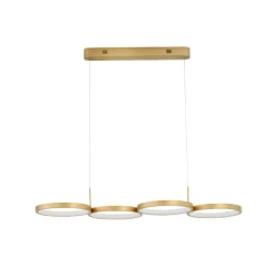 Lampadari Moderni-Selezionato da Mazzolaluce Lampadario per tavolo da pranzo anelli oro led 3000k design