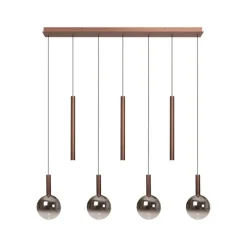 Lampadari Moderni-Selezionato da Mazzolaluce Lampadario per tavolo da pranzo rame led cct 7 luci