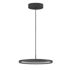 Lampadari Moderni-Selezionato da Mazzolaluce Lampadario per tavolo da pranzo disco nero led 3000k dimmerabile