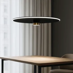 Lampadari Moderni-Perenz Illuminazione Lampadario per tavolo da pranzo perenz stream nero oro led 50w 3000k