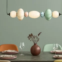 Lampadari Moderni-Selezionato da Mazzolaluce Lampadario per tavolo da pranzo ceramica multicolor vetro led 3000k