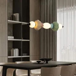 Lampadari Moderni-Selezionato da Mazzolaluce Lampadario per tavolo da pranzo ceramica multicolor vetro led 3000k