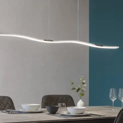 Lampadari Moderni-Selezionato da Mazzolaluce Lampadario per tavolo da pranzo cromato led 42w 3000k