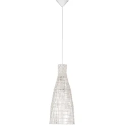 Lampadari Moderni-Selezionato da Mazzolaluce Lampadario per tavolo da pranzo rattan bianco 35 cm