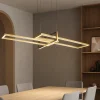 Lampadari Moderni-Selezionato da Mazzolaluce Lampadario per tavolo da soggiorno oro led 34w 3000k dimmerabile