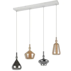 Lampadari Moderni-Selezionato da Mazzolaluce Lampadario per tavolo sala da pranzo con 4 pendenti i vetro