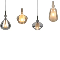 Lampadari Moderni-Selezionato da Mazzolaluce Lampadario per tavolo sala da pranzo con 4 pendenti i vetro
