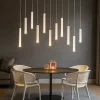 Lampadari Moderni-Selezionato da Mazzolaluce Lampadario per tavolo soggiorno moderno cilindri bianco led 3000k dimmerabile