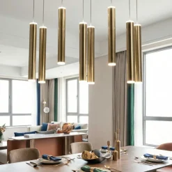 Lampadari Moderni-Fabas Luce Lampadario per tavolo soggiorno nero oro prado