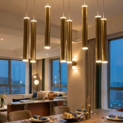 Lampadari Moderni-Fabas Luce Lampadario per tavolo soggiorno nero oro prado