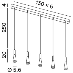Lampadari Moderni-Perenz Illuminazione Lampadario per tavolo soggiorno oro rosa cone perenz led 3000k