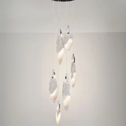 Lampadari Moderni-Selezionato da Mazzolaluce Lampadario petali di vetro pendenti a grappolo design moderno