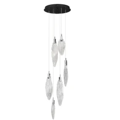 Lampadari Moderni-Selezionato da Mazzolaluce Lampadario petali di vetro pendenti a grappolo design moderno