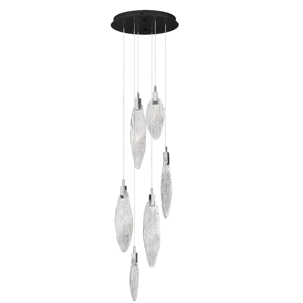 Lampadari Moderni-Selezionato da Mazzolaluce Lampadario petali di vetro pendenti a grappolo design moderno