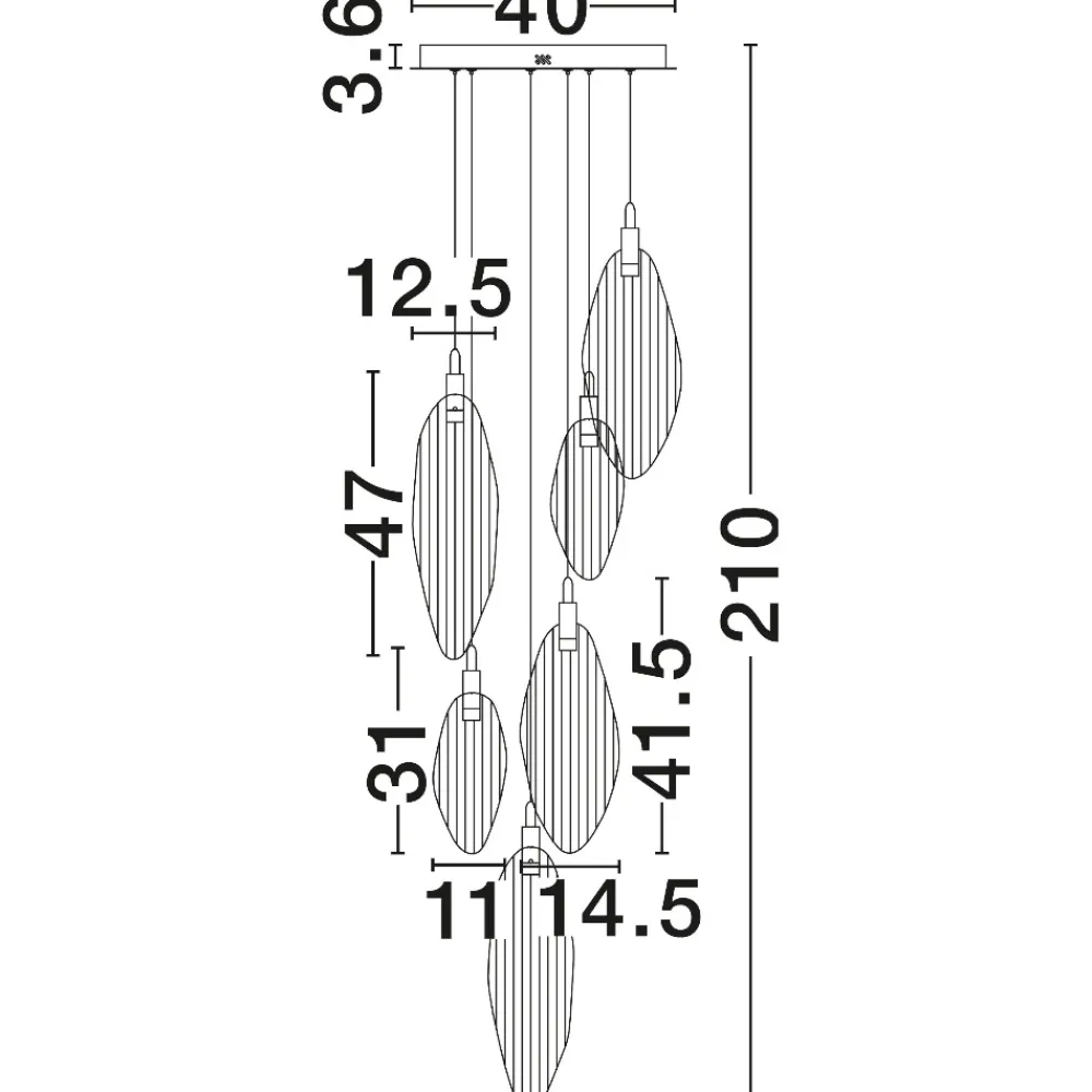 Lampadari Moderni-Selezionato da Mazzolaluce Lampadario petali di vetro pendenti a grappolo design moderno