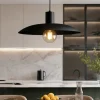 Lampadari Cucina-Selezionato da Mazzolaluce Lampadario piatto a sospensione nero 41 cm per cucina moderna