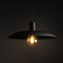 Lampadari Cucina-Selezionato da Mazzolaluce Lampadario piatto a sospensione nero 41 cm per cucina moderna