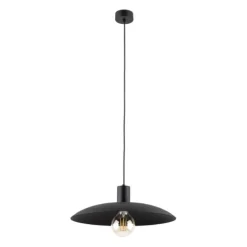 Lampadari Cucina-Selezionato da Mazzolaluce Lampadario piatto a sospensione nero 41 cm per cucina moderna
