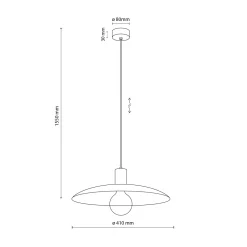 Lampadari Cucina-Selezionato da Mazzolaluce Lampadario piatto 41 cm a sospensione rosso mattone per cucina