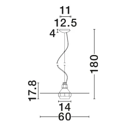 Lampadari Cucina-Selezionato da Mazzolaluce Lampadario piatto design moderno 60 cm in vetro bianco fume per cucina
