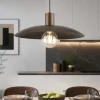Lampadari Cucina-Selezionato da Mazzolaluce Lampadario piatto di metallo 41 cm marrone per cucina moderna