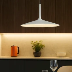 Lampadari Cucina-Linea Light Lampadario poe plus bianca led 15w 3000k per cucina