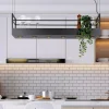 Lampadari Cucina-Selezionato da Mazzolaluce Lampadario porta oggetti a sospensione per isola cucina nero
