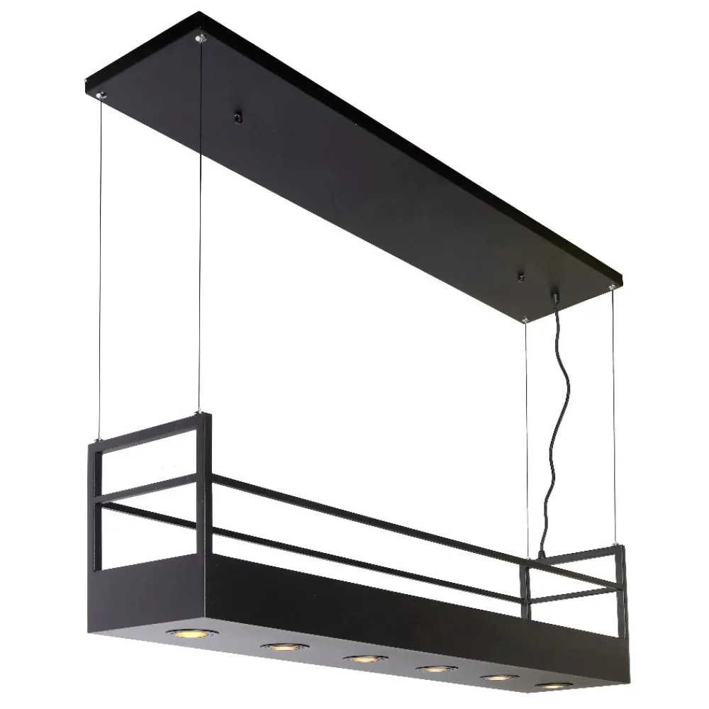 Lampadari Cucina-Selezionato da Mazzolaluce Lampadario porta oggetti a sospensione per isola cucina nero