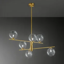 Lampadari Moderni-Perenz Illuminazione Lampadario pyrex ottone brunito per soggiorno