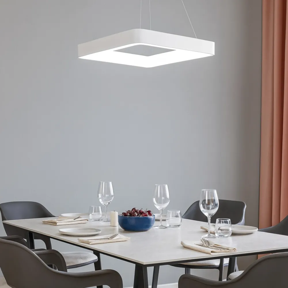 Lampadari Moderni-Vivida International Lampadario quadrato moderno bianco led 50w 3000k 4000k vivida inner
